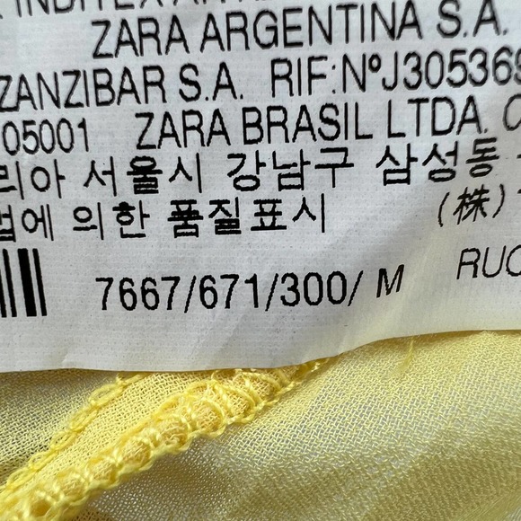 Zara Pleated Cape Blouse in Yellow Size Medium NWT - Picture 5 of 7